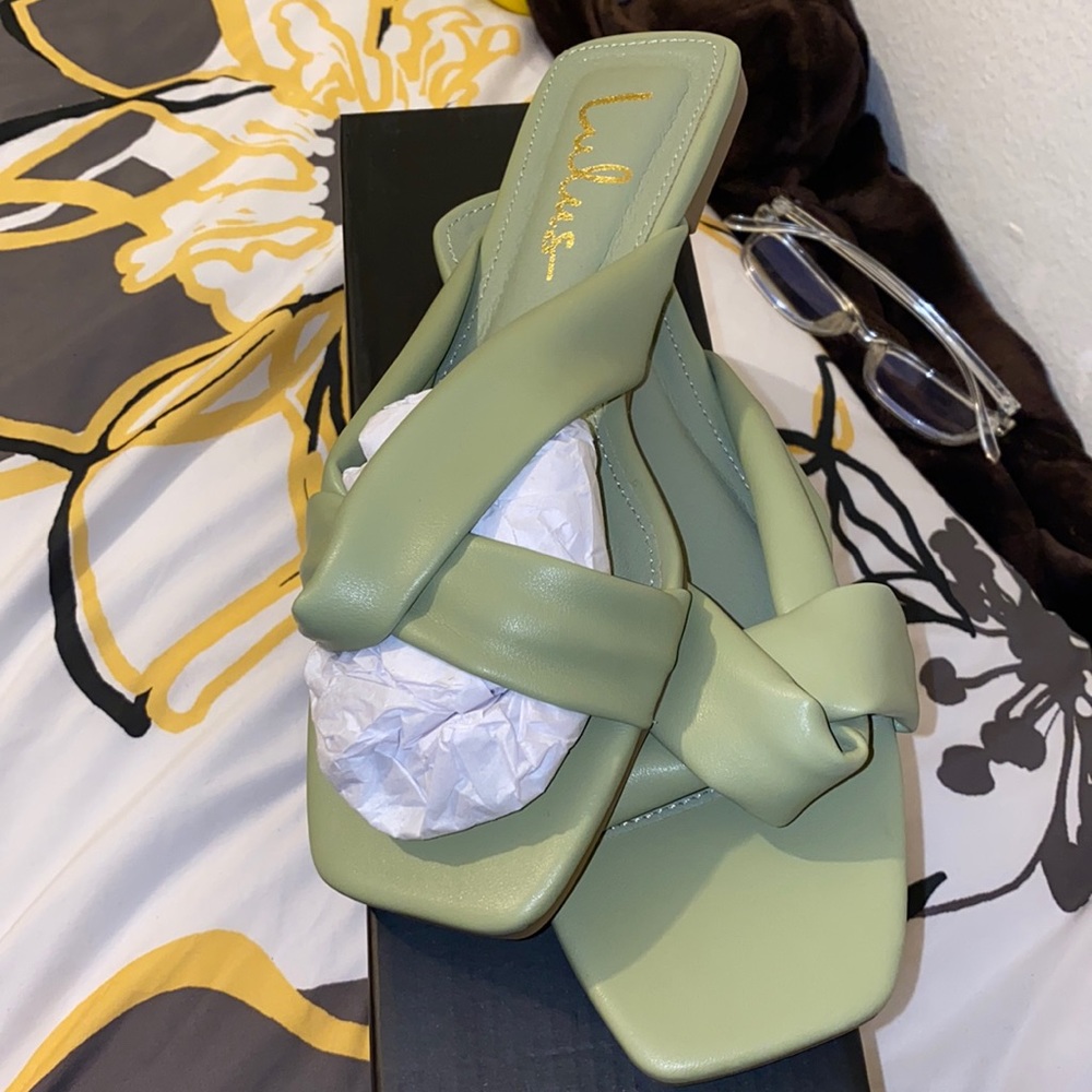 Sage green sandals